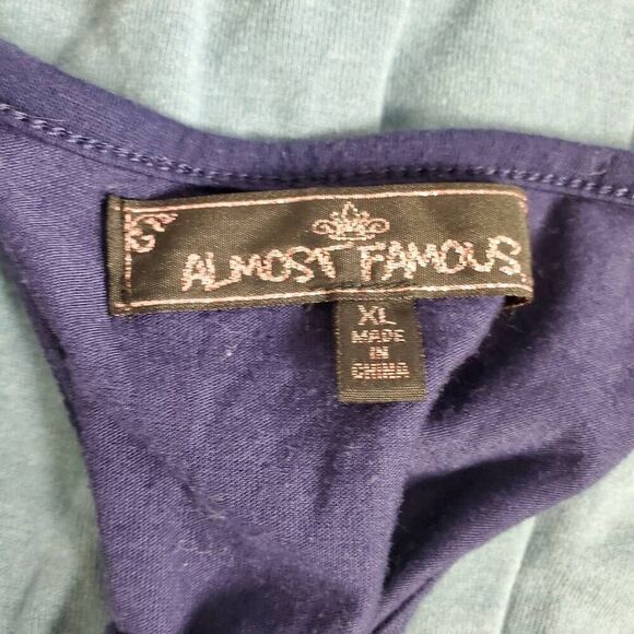 Almost Famous Women’s XL Sequin Striped Tank Top Racerback Multicolor Shine - Picture 4 of 5